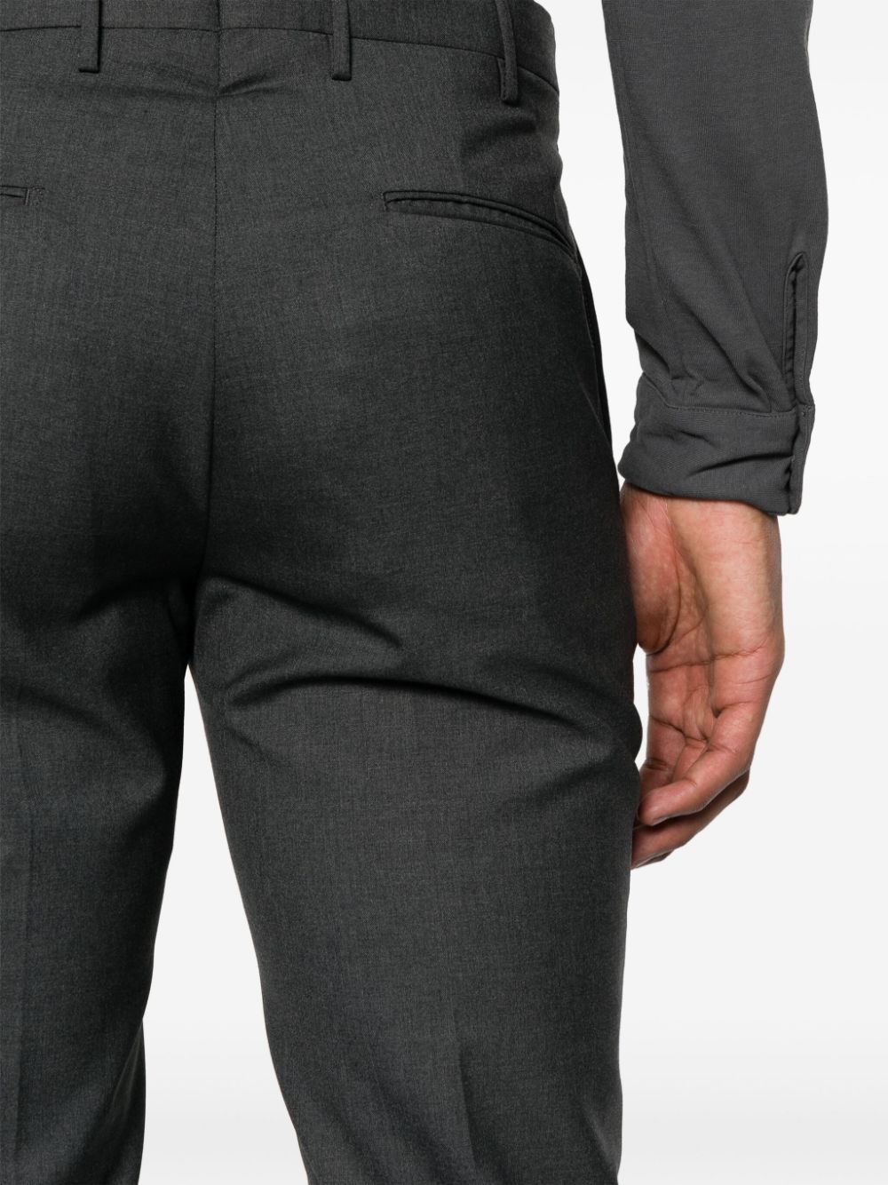 Shop Incotex Slim-fit Virgin Wool Trousers In Grey