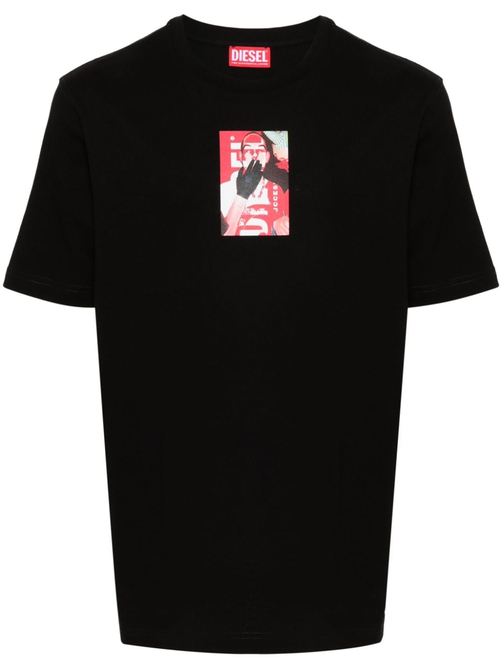 Diesel T-just-n11 Cotton T-shirt In Black