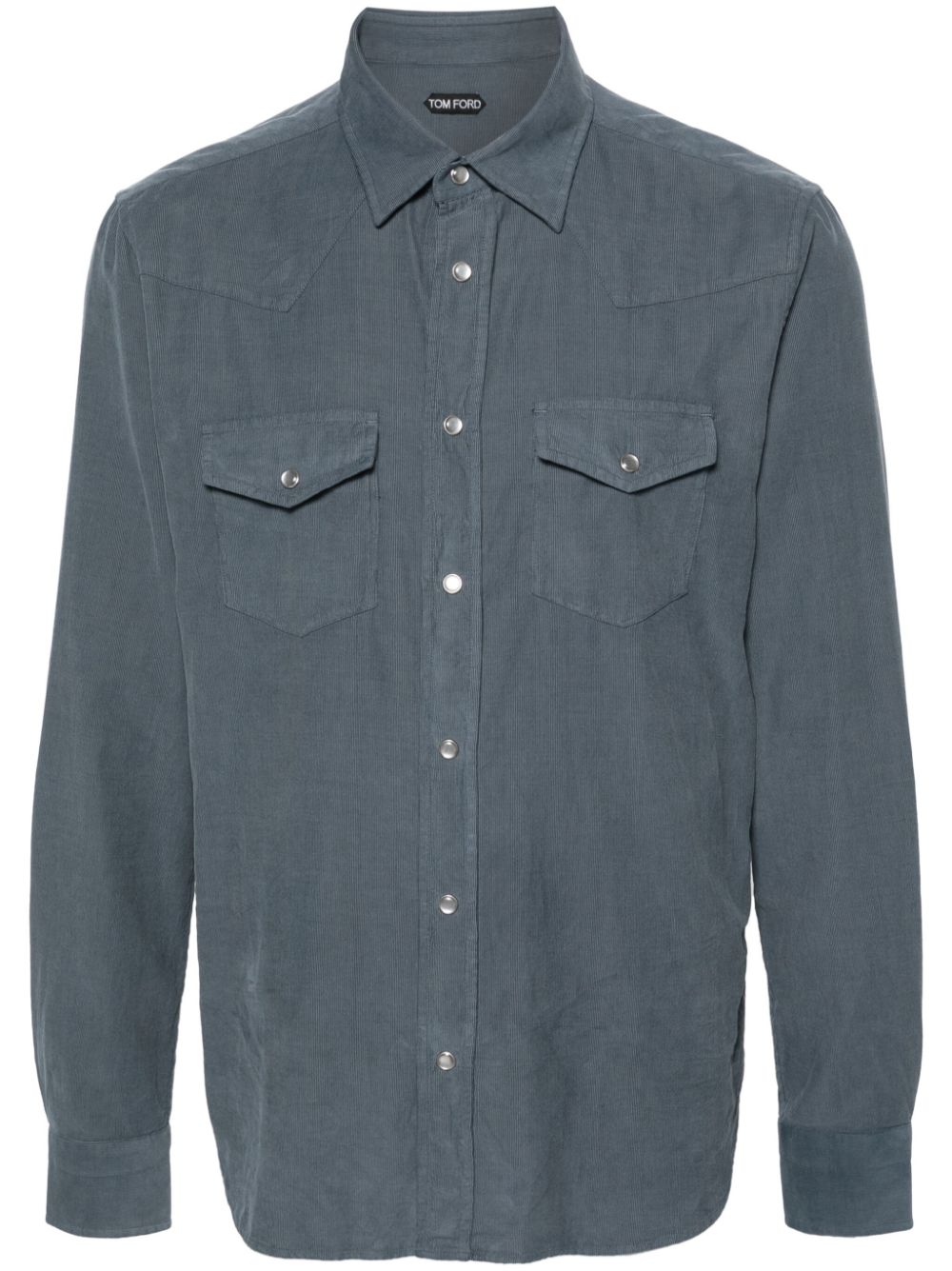Tom Ford Western-style Cotton Shirt In Blue