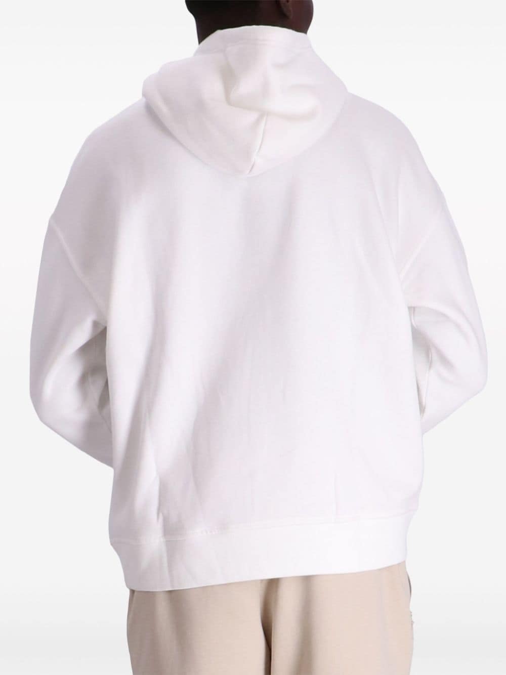 Shop Polo Ralph Lauren Polo Pony-print Jersey Hoodie In White
