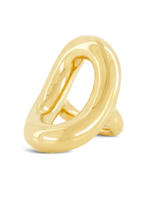 Rabanne oval-frame gold ring