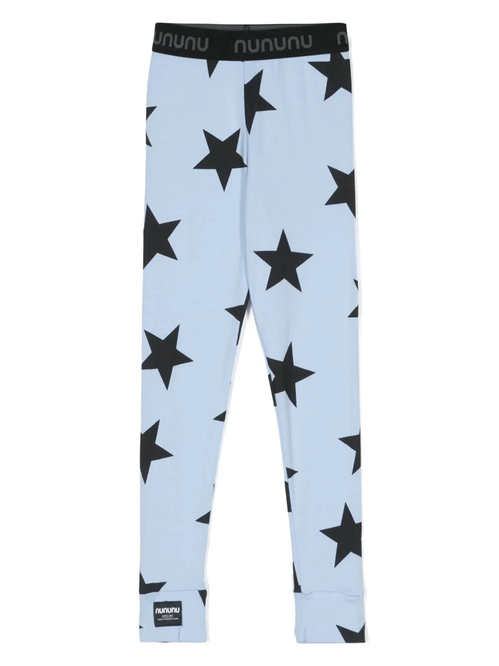 Nununu Kids' Star-print Cotton Leggings In Blue