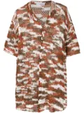 Amir Slama mélange crochet-knit shirt - Brown
