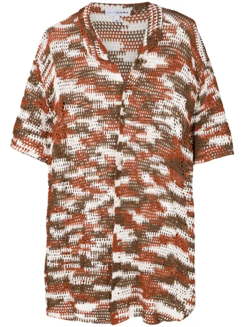 Amir Slama mélange crochet-knit shirt