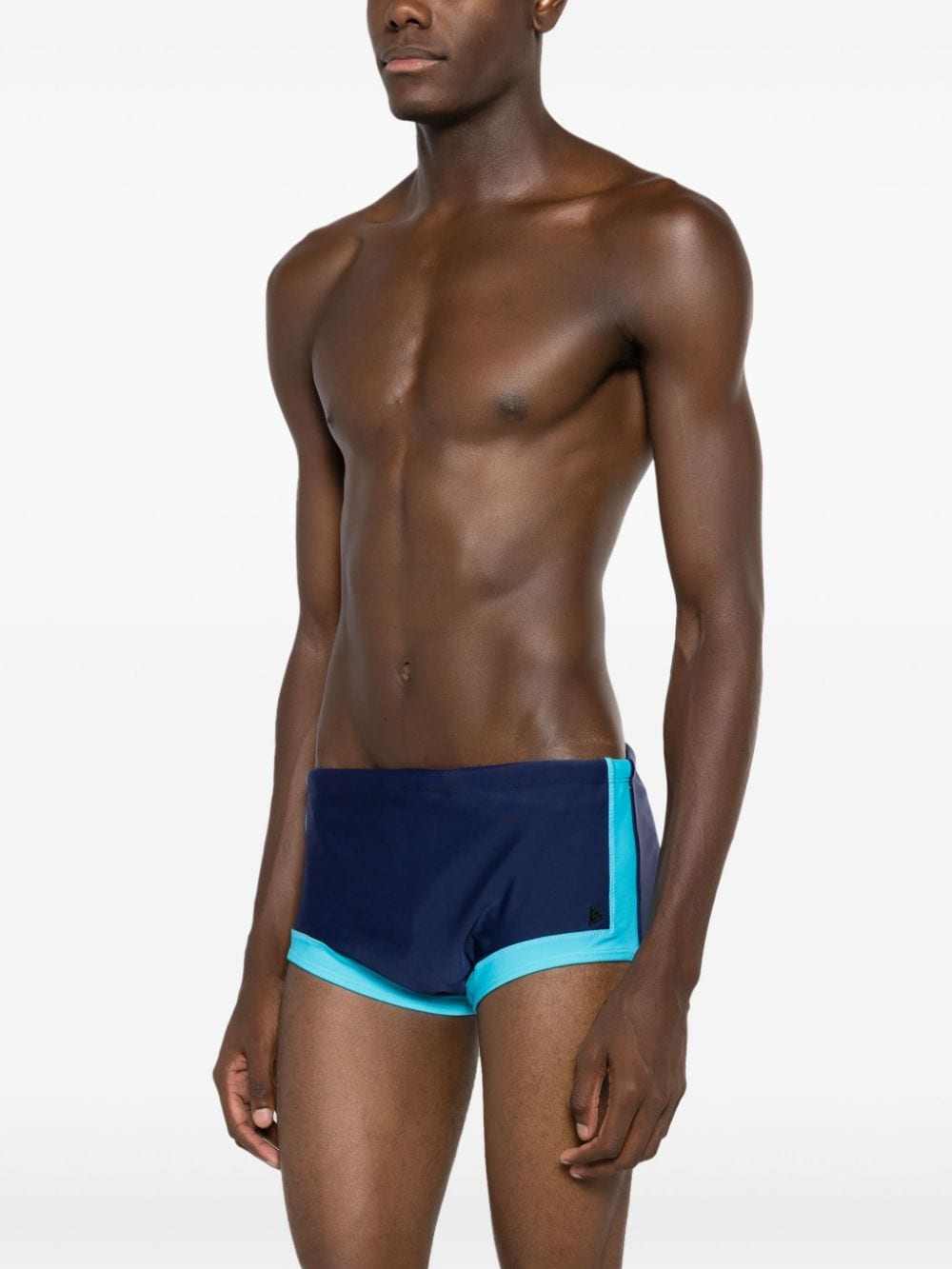 Shop Amir Slama X Mahaslama Logo-plaque Swim Shorts In Blue