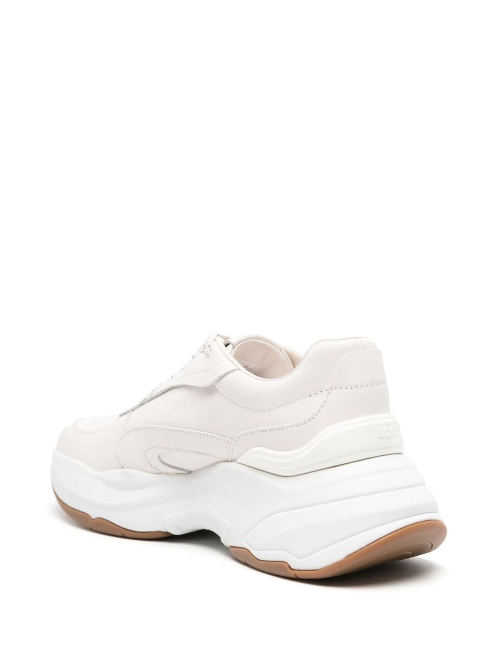 Shop Hugo Boss Lace-up Chunky Sneakers In Neutrals