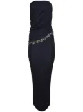 Christopher Esber chain-detail ruched maxi dress - Blue