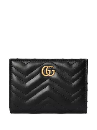 Gucci GGマーモント 二つ折り財布 | ブラック | FARFETCH JP
