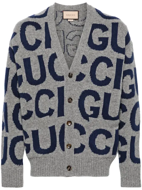 Gucci logo-intarsia wool cardigan