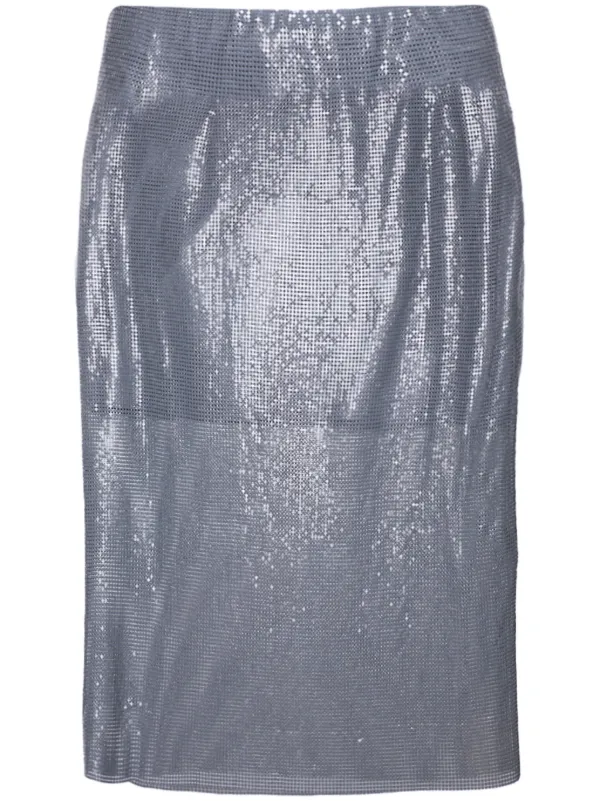 Christopher Esber Viva Mesh Midi Skirt in Grey
