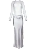 Christopher Esber semi-sheer draped maxi dress - Silver
