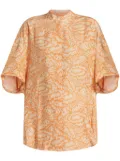 Stella McCartney cloud-print tunic shirt - Orange