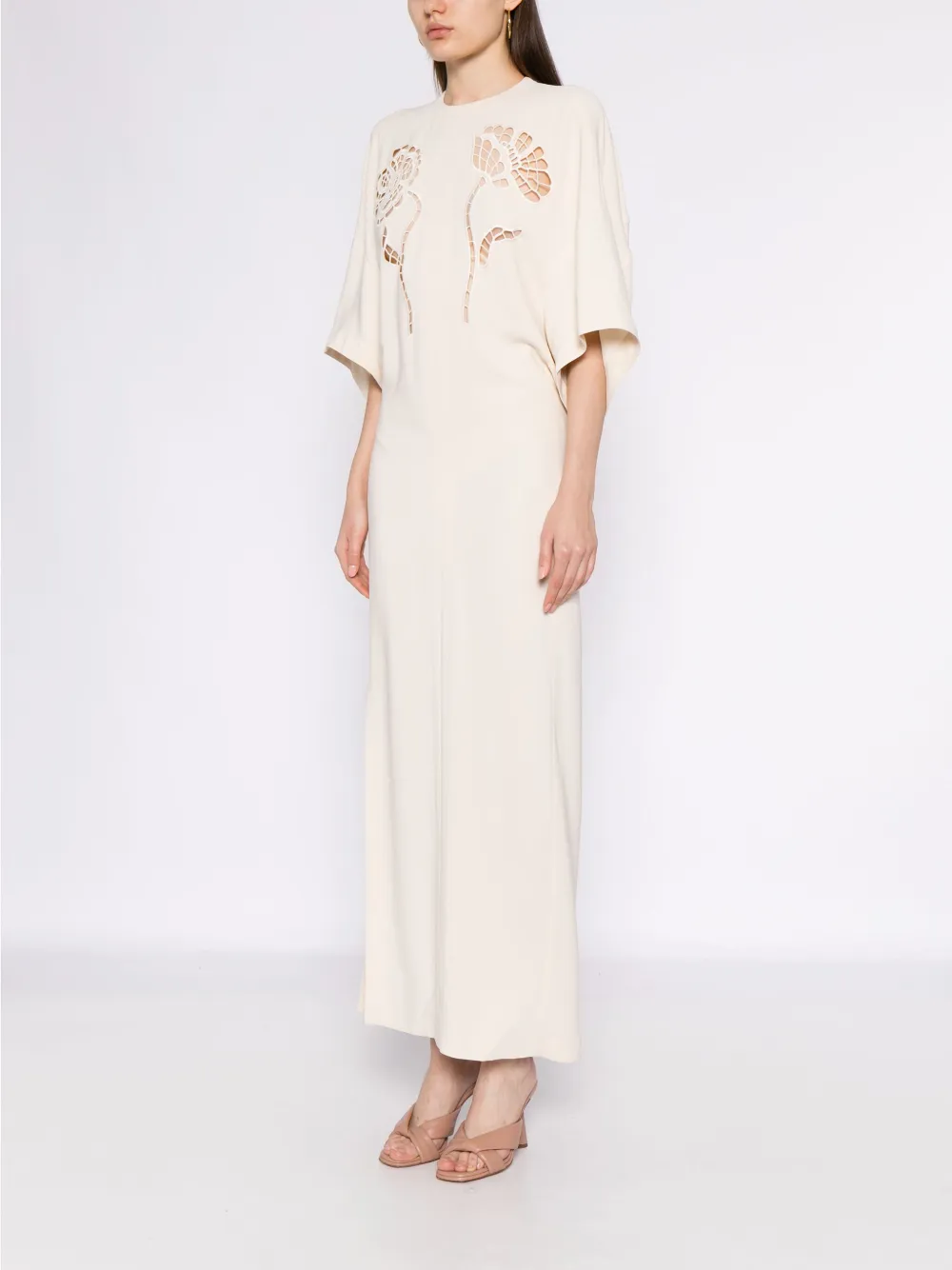 Stella McCartney Broderie anglaise maxi-jurk Oranje
