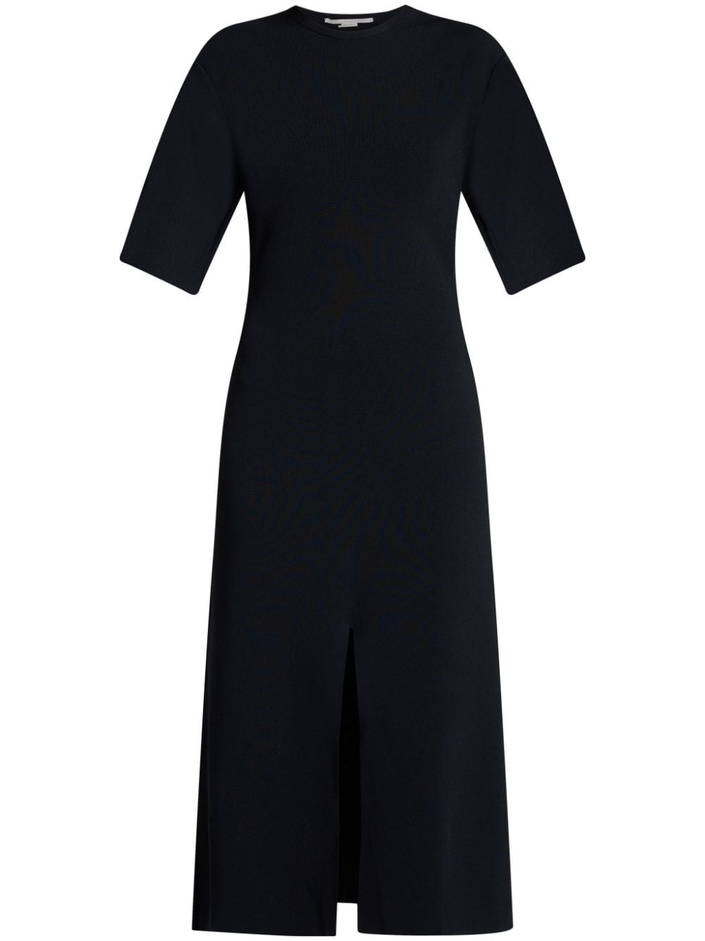 Stella Mccartney Ribbed-knit Midi Dress In Black