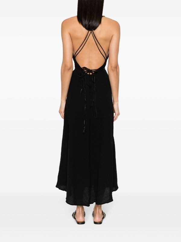 Caravana braided straps Cotton Midi Dress Farfetch