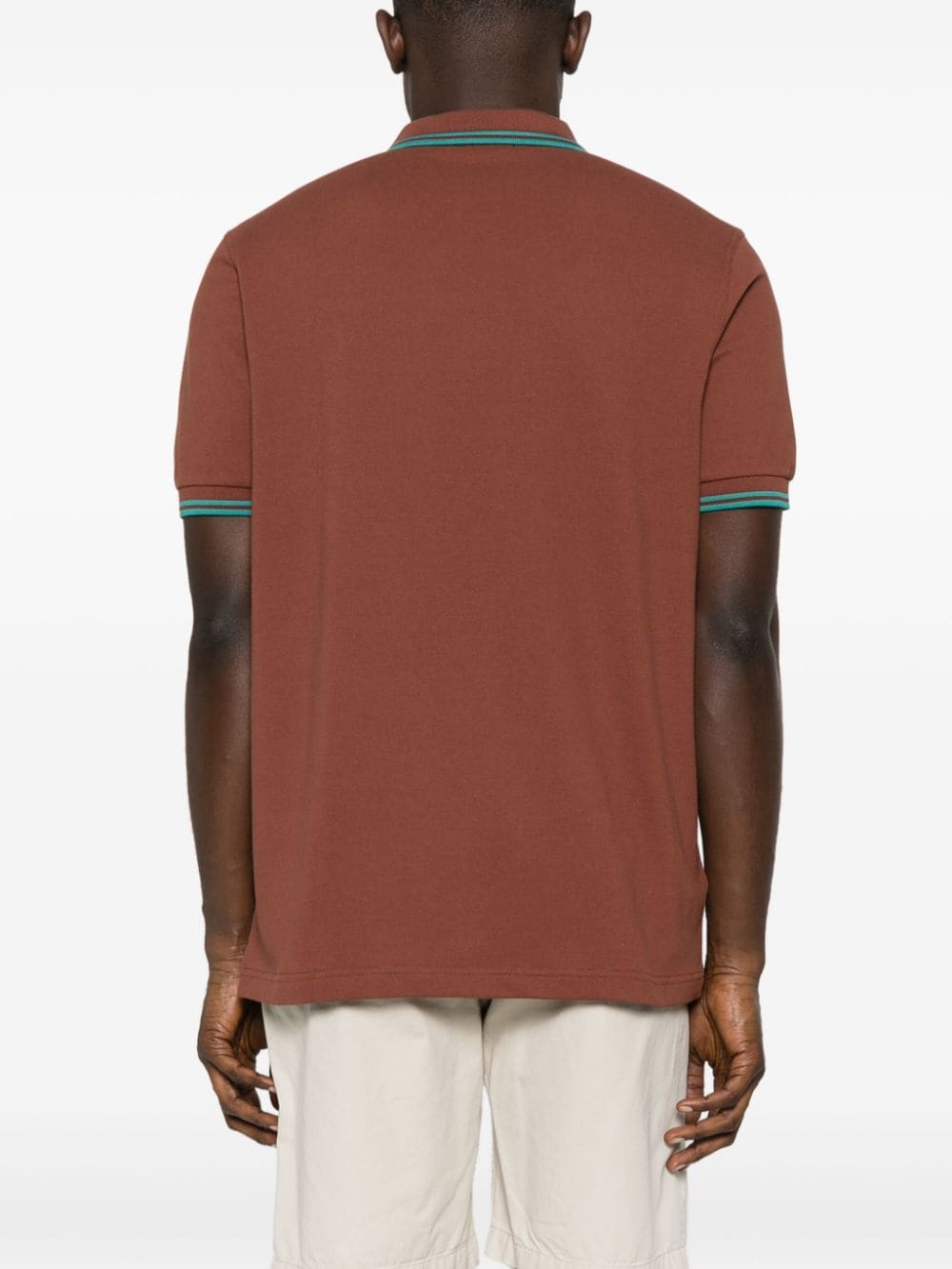 Shop Fred Perry Embroidered-logo Polo Shirt In Brown
