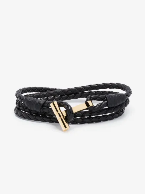 TOM FORD pulsera trenzada con logo T