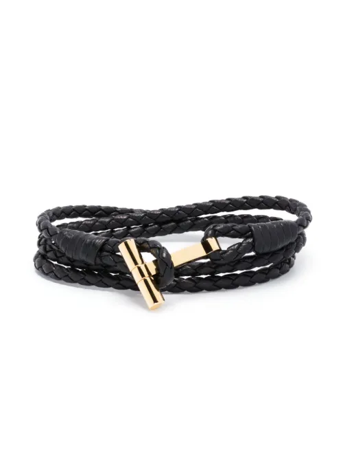 Bracelet tressé à plaque logo - TOM FORD - Modalova