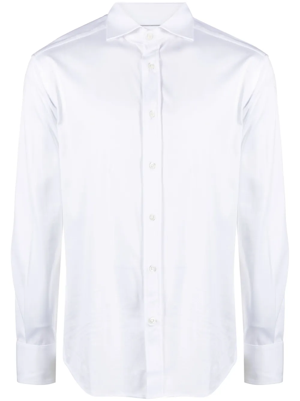 Shop Brunello Cucinelli Spread-collar Cotton Shirt In White