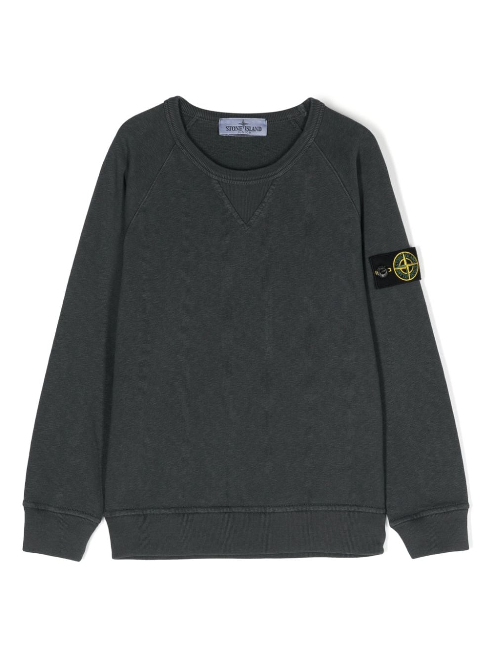 Stone Island Junior Katoenen sweater met Compass-logopatch Grijs