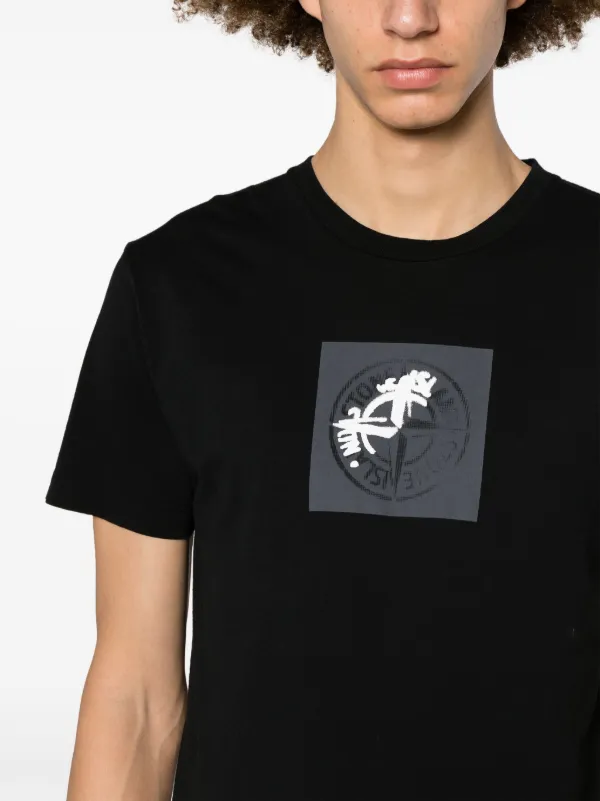 Tシャツ・カットソー STONE  Compass Logo-print T-shirt Black Stone Island Compass-print Cotton T-shirt | Black | FARFETCH