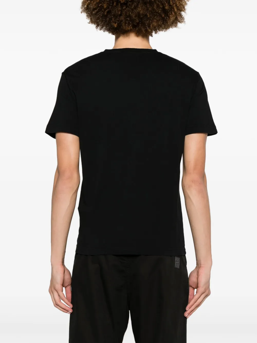 Shop Stone Island Compass-print Cotton T-shirt In Black