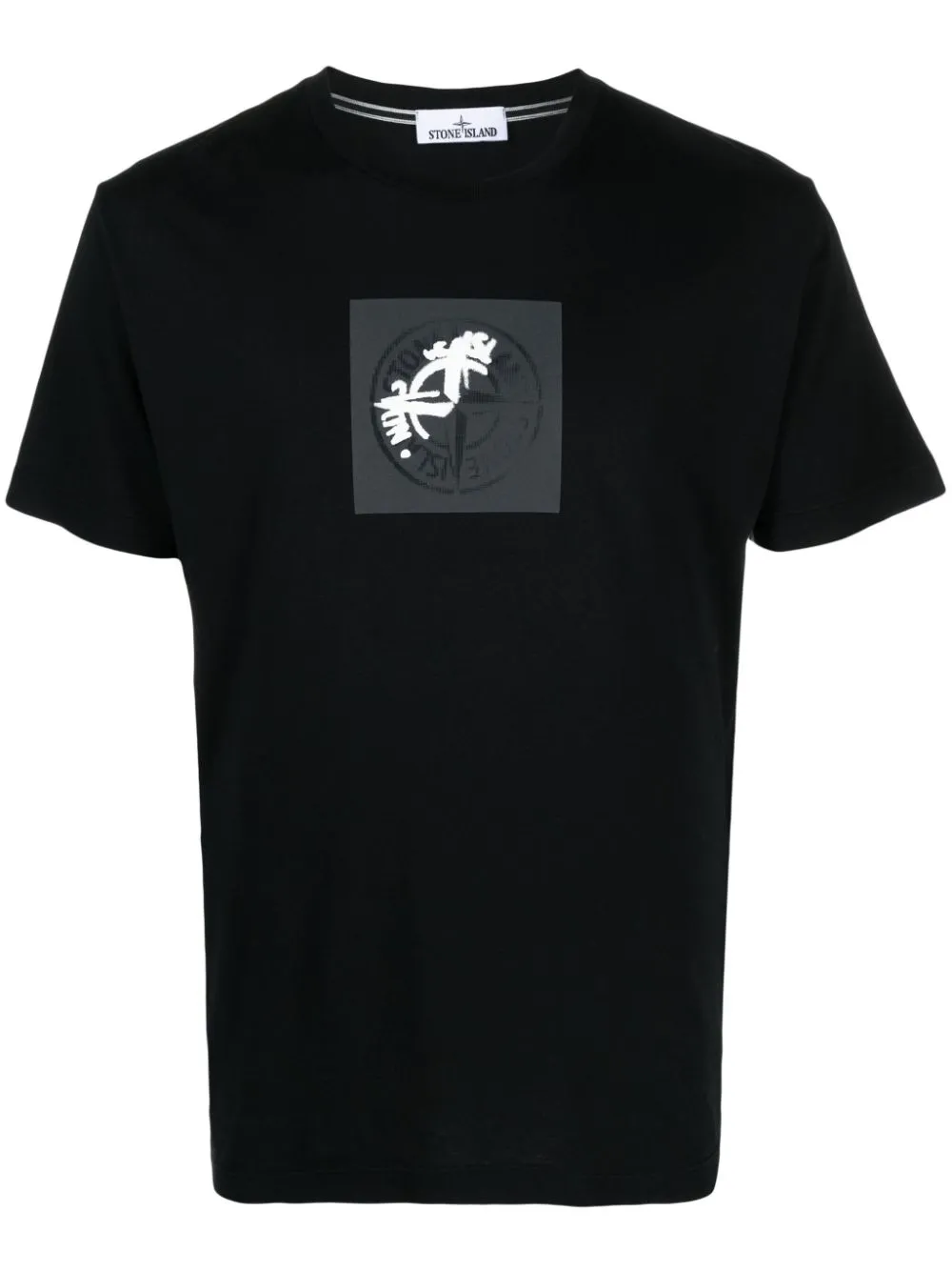 Stone Island Compass-print Cotton T-shirt In Black