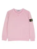 Stone Island Junior Compass-patch cotton sweatshirt - Pink