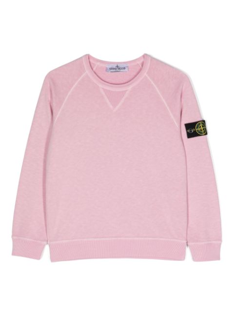 Stone Island Junior Compass-patch cotton sweatshirt