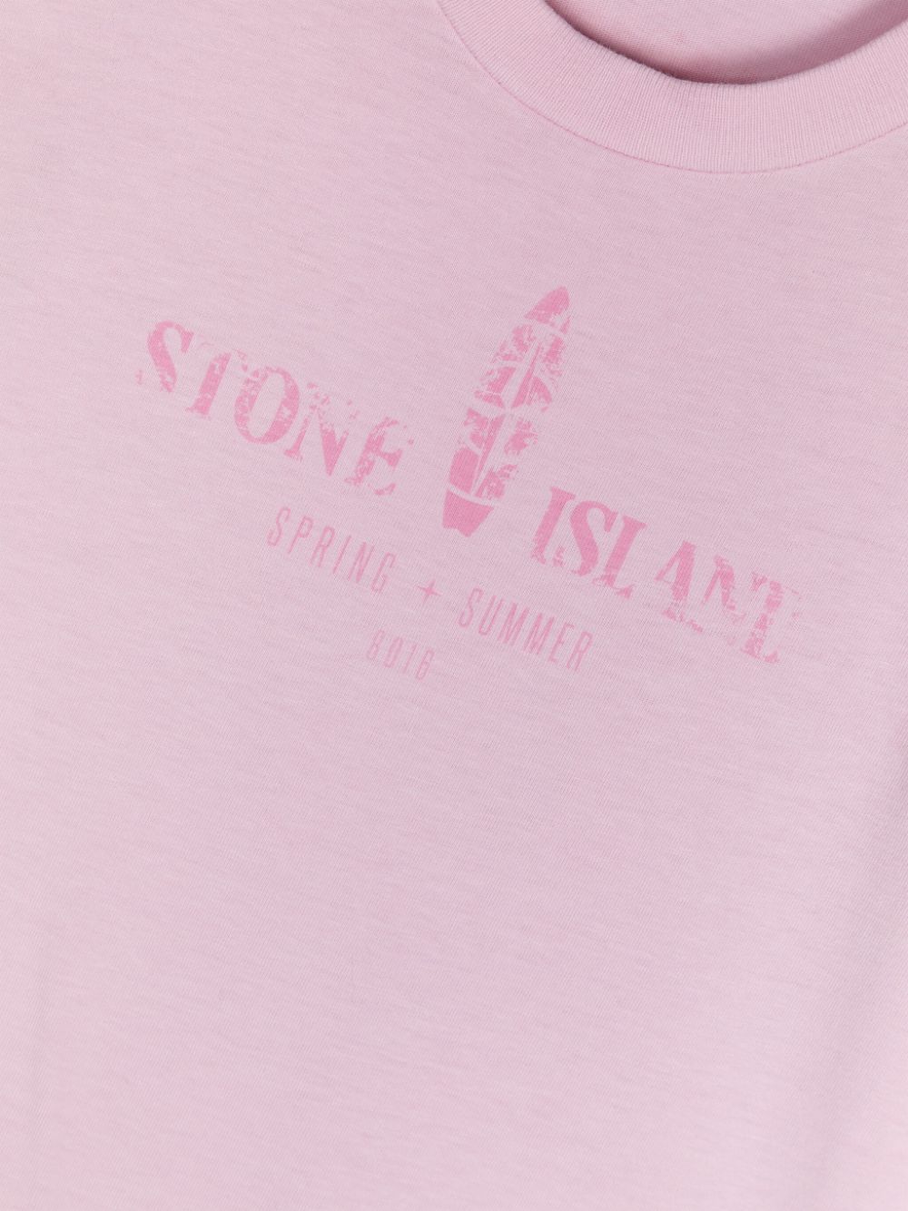 Shop Stone Island Junior Logo-print Cotton T-shirt In Pink