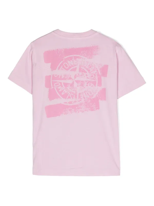 Stone Island Junior ロゴ Tシャツ | ピンク | FARFETCH JP