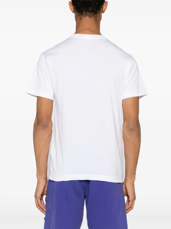 Stone Island Compass-appliqué Cotton T-shirt | White | FARFETCH