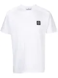 Stone Island Compass-appliqué cotton T-shirt - White