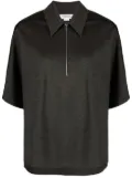 Victoria Beckham pointed-collar mélange jersey top - Grey