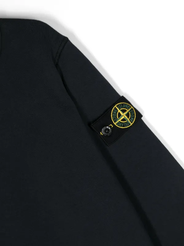 Stone Island Junior Compass-badge Cotton Sweatshirt | Blue Stone Island Junior Compass-badge Cotton Sweatshirt | Blue