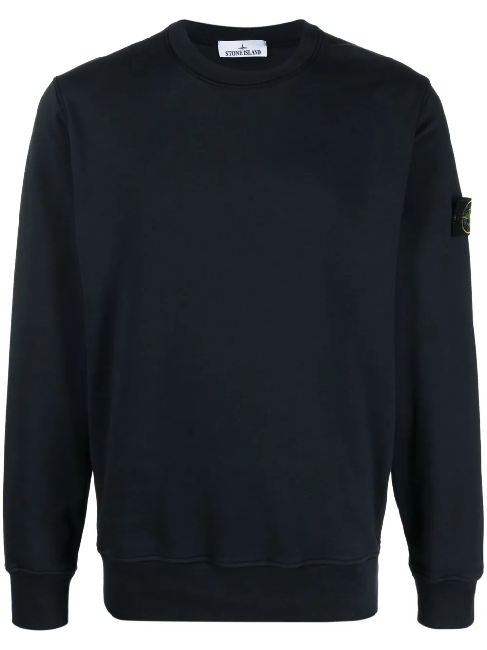 Stone Island Compass-appliqué Cotton Sweatshirt In Blue