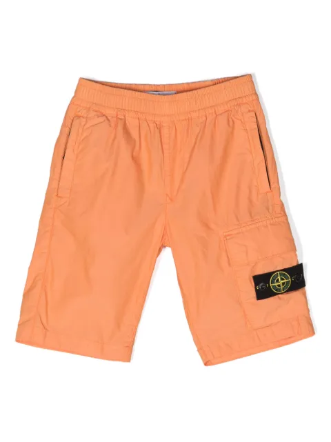 Stone Island Junior Compass-appliqué cargo shorts
