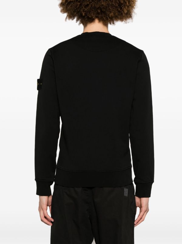 Stone island black sales arm badge sweatshirt