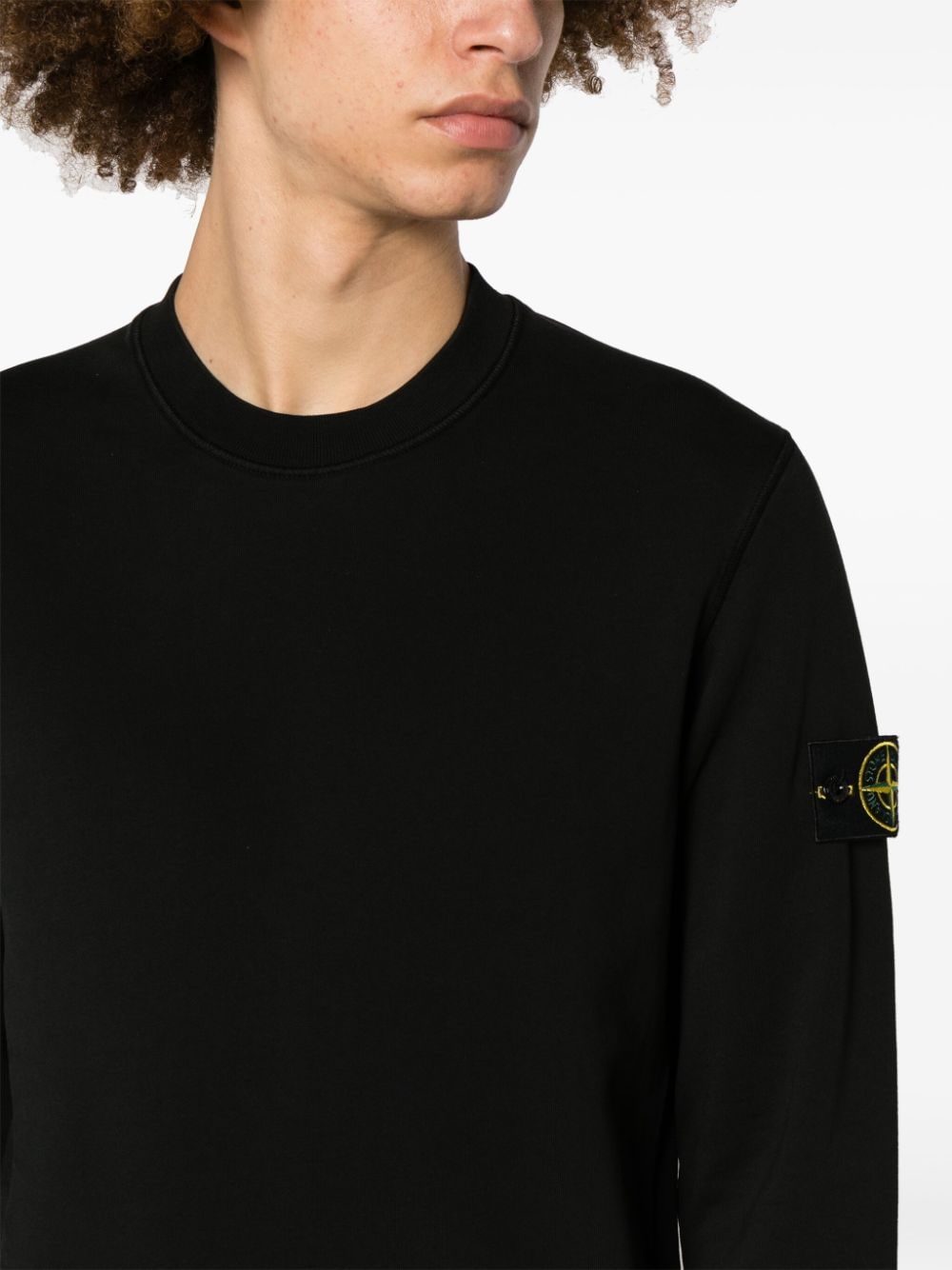 Stone Island Katoenen sweater met Compass-logopatch Zwart
