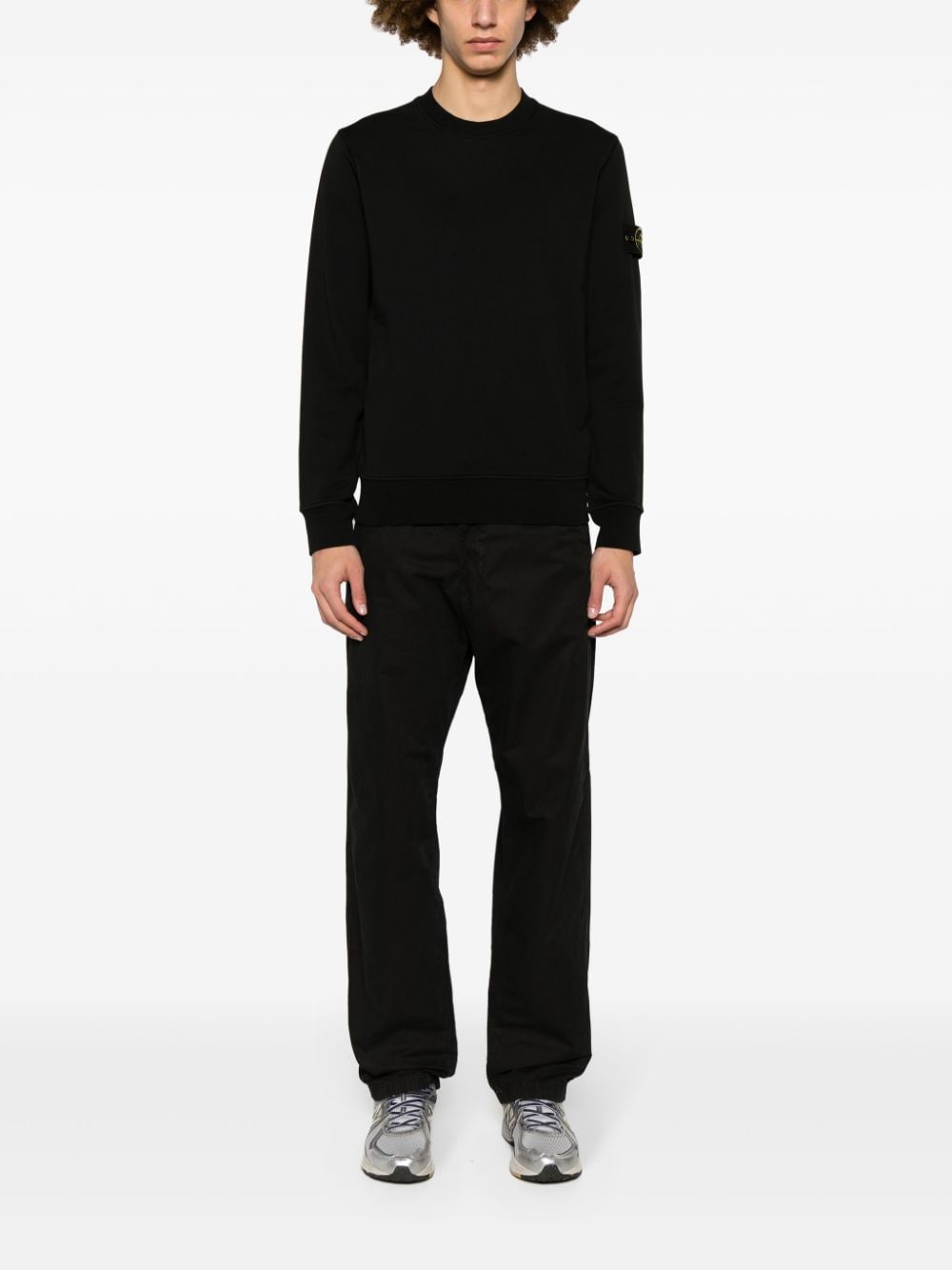 Stone Island Katoenen sweater met Compass-logopatch - Zwart