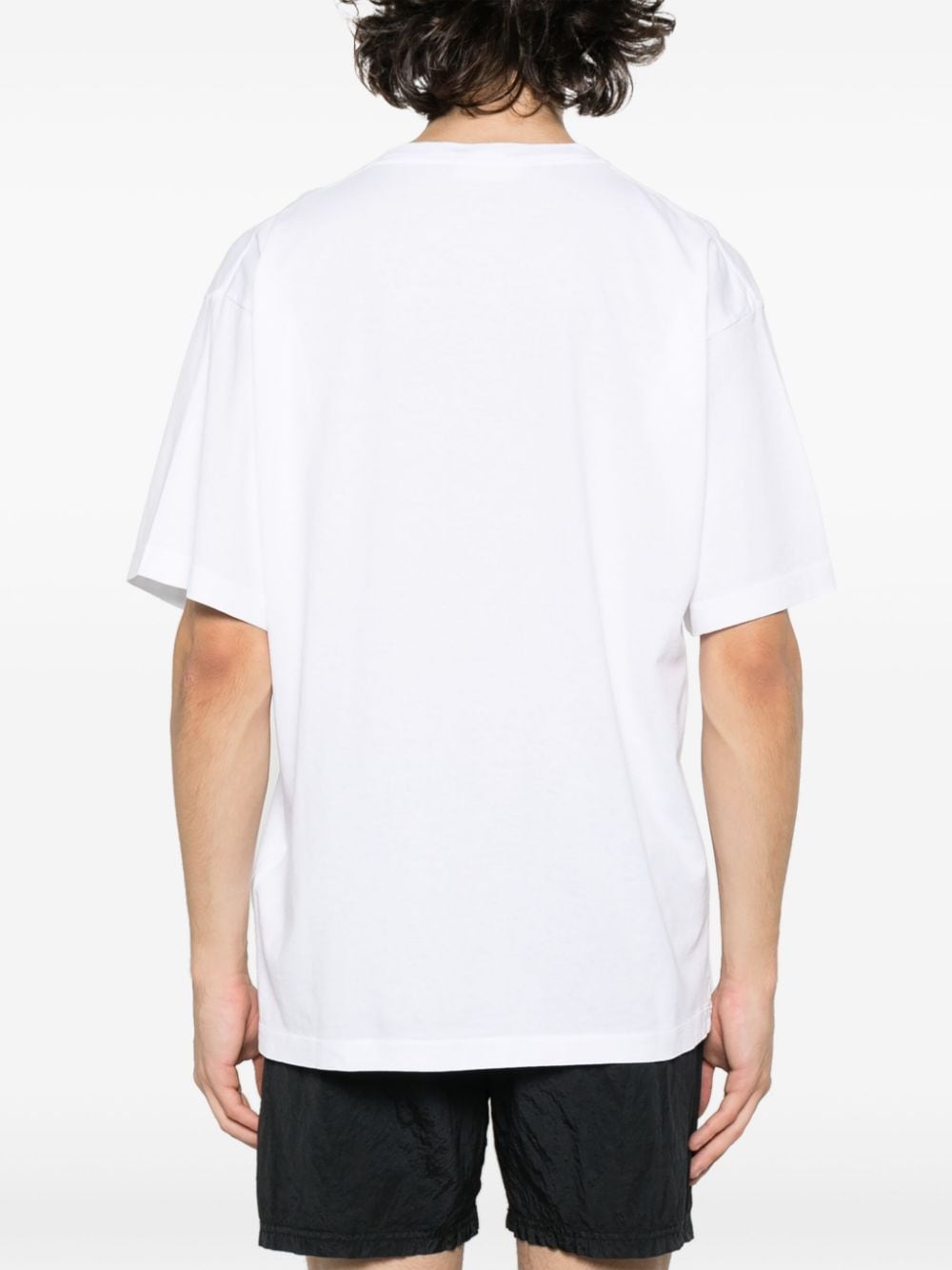 Shop Stone Island Compass-print Cotton T-shirt In White