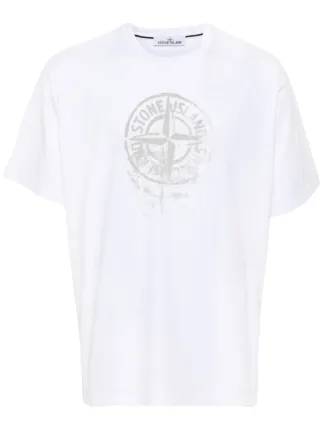 STONE  コンパスプリントTシャツ Stone Island コンパスプリント Tシャツ | ホワイト | FARFETCH JP