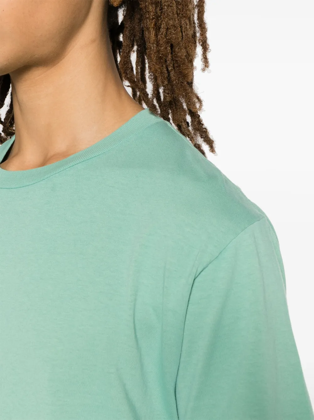 Shop Stone Island Logo-print Cotton T-shirt In Green