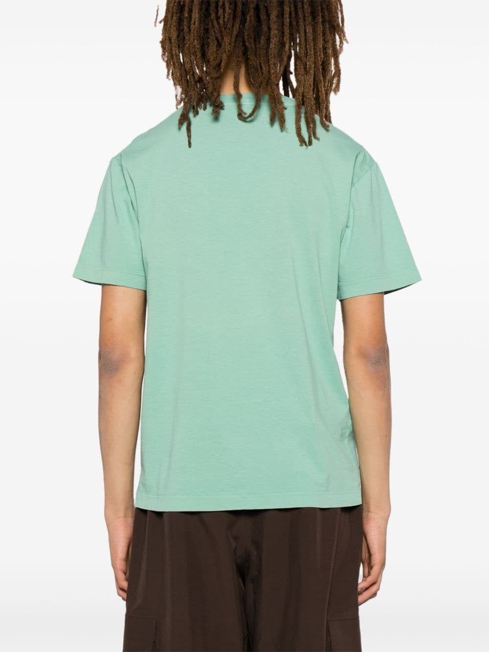 Shop Stone Island Logo-print Cotton T-shirt In Green