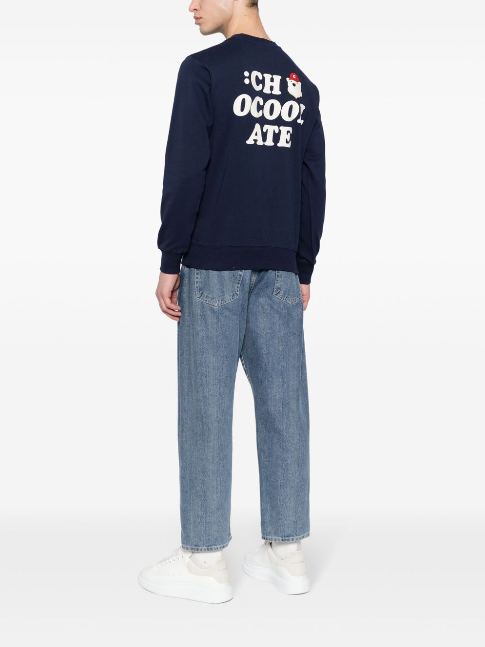 Shop Chocoolate Bear-appliqué Cotton Sweatshirt In Blue