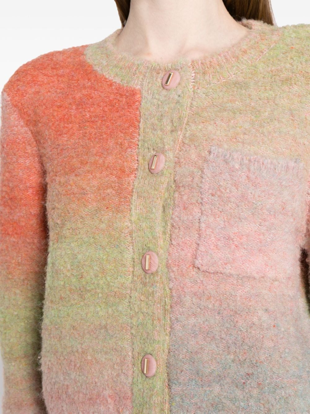 Shop B+ab Tie-dye Crew-neck Cardigan In Multicolour