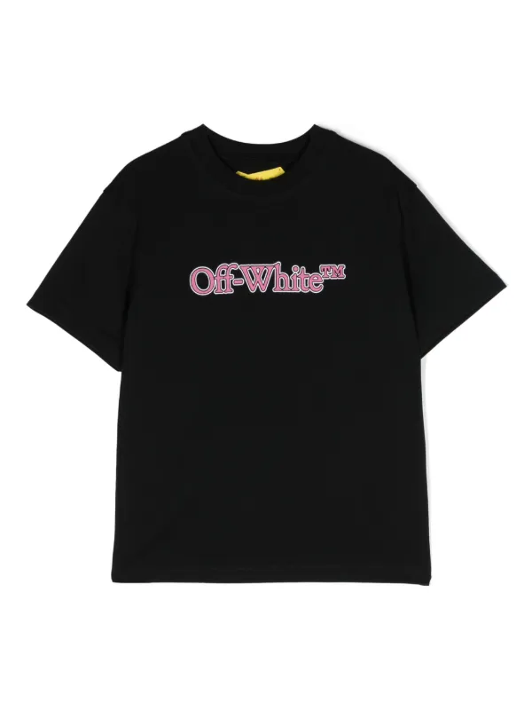 Off-White Kids logo-print Cotton T-shirt | Black | FARFETCH IN 