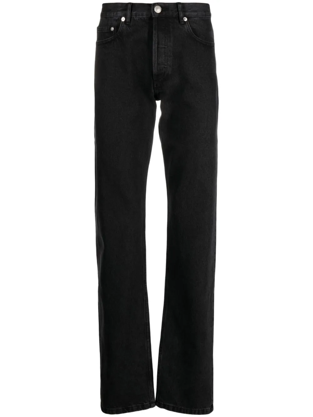 Shop Apc New Standard Mid-rise Straight-leg Jeans In Black