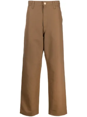 Carhartt WIP logo-patch wide-leg Jeans | Brown | FARFETCH