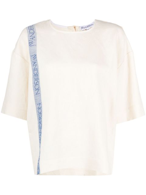 JW Anderson logo-print linen-blend T-shirt Women